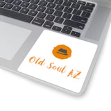 Vintage Old Soul AZ Square Stickers, Cool Laptop Decals, Unique Party Favors, Hipster Retro Gifts, Bohemian Style Stickers, Creative Art - Old Soul AZ 
