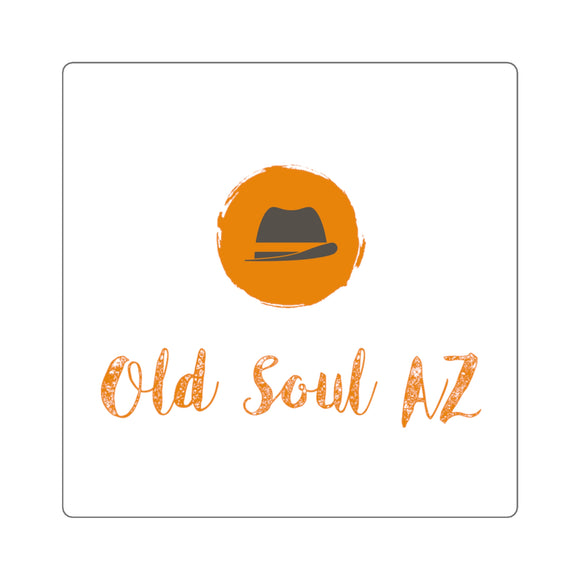 Vintage Old Soul AZ Square Stickers, Cool Laptop Decals, Unique Party Favors, Hipster Retro Gifts, Bohemian Style Stickers, Creative Art