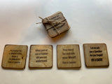 Coasters with a Coach speak theme