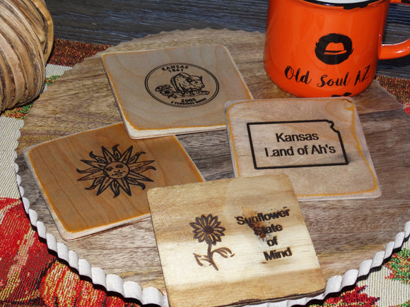 Kansas theme  coasters - Old Soul AZ 