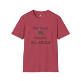 OLD SOUL tshirts  -  OLD SOUL means All Souls  -    Unisex T-Shirt, Vintage Vibe T-shirt
