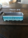 Metal tin from a License Plate - Old Soul AZ 